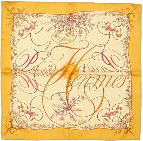 A variation of the Hermès scarf `Effluves` first edited in 2003 by `Zoè Pauwels`