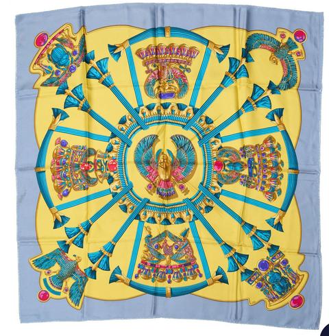 Hermès Égypte scarf in yellow by Caty Latham, 1970