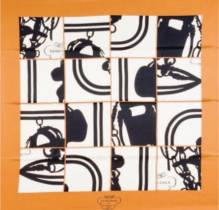 A variation of the Hermès scarf `En désordre ` first edited in 2006 by `Cyrille Diatkine`, `Hugo Grygkar`