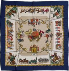 A variation of the Hermès scarf `Entente coridale` first edited in 1971 by `Philippe Ledoux`