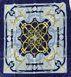 A variation of the Hermès scarf `Éperon d'or  ` first edited in 1974 by `Henri d'Origny`