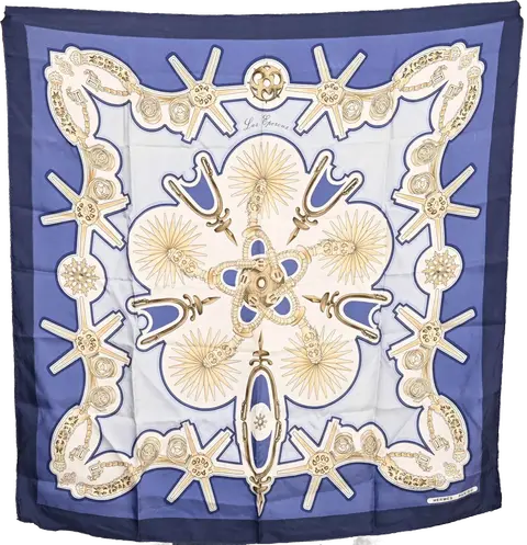 A variation of the Hermès scarf `Les éperons` first edited in 1976 by `Françoise De La Perriere`