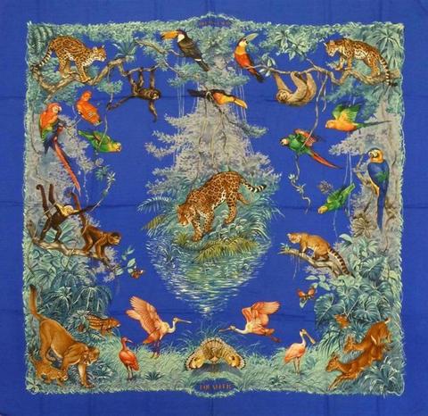 A variation of the Hermès scarf `Équateur  ` first edited in 1988 by `Robert Dallet`