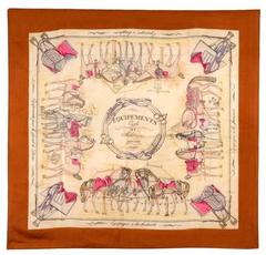 A variation of the Hermès scarf `Équipements civils et militaires  ` first edited in 1948 by `Hugo Grygkar`