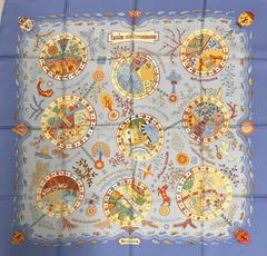 A variation of the Hermès scarf `Escales méditerranéennes ` first edited in 2003 by `Christine Henry`