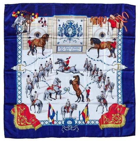 A variation of the Hermès scarf `Escuela andaluza ` first edited in 1996 by `Hubert de Watrigant`