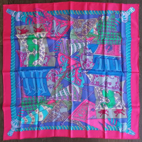 A variation of the Hermès scarf `Étendards et bannières` first edited in 1984 by `Annie Faivre`