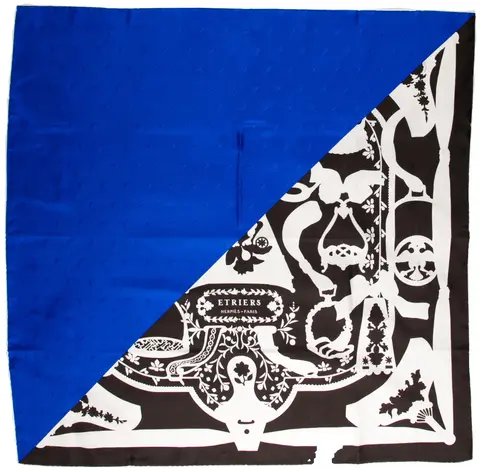 A variation of the Hermès scarf `Étriers tatouage` first edited in 2018 by `Françoise De La Perriere`