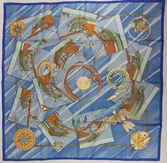 A variation of the Hermès scarf `Face au large ` first edited in 2000 by `Dominik Jarlegant`