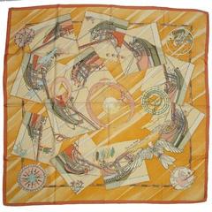 A variation of the Hermès scarf `Face au large ` first edited in 2000 by `Dominik Jarlegant`