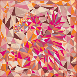 A variation of the Hermès scarf `Les facéties de pégase` first edited in 2014 by `Dimitri Rybaltchenko`