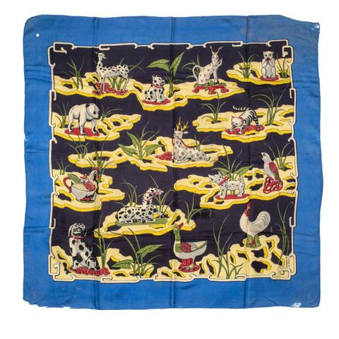 A variation of the Hermès scarf `Faïence chinoise ` first edited in 1943 by `Charles Pittner`