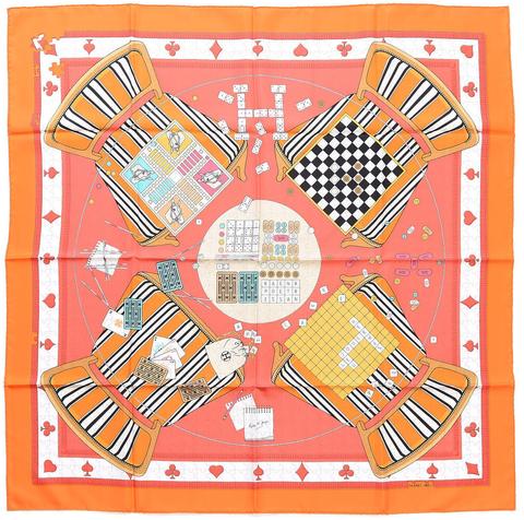 A variation of the Hermès scarf `Faites vos jeux` first edited in 2004 by `Karen Petrossian`