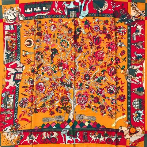 A variation of the Hermès scarf `Fantaisies indiennes ` first edited in 1985 by `Loïc Dubigeon`