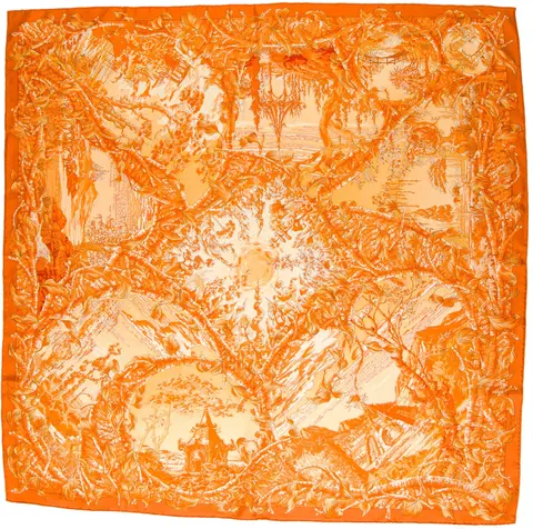 A variation of the Hermès scarf `Fantaisie pittoresque` first edited in 2008 by `Houtin Fançois `