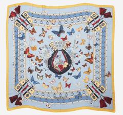 A variation of the Hermès scarf `Farandole des champs ` first edited in 1997 by `Caty Latham`