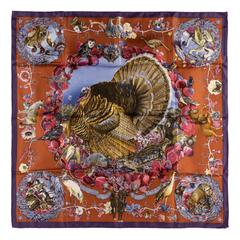 A variation of the Hermès scarf `Faune et flore du texas ` first edited in 1987 by `Kermit Oliver`