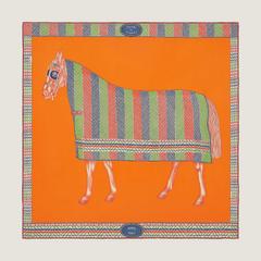 A variation of the Hermès scarf `Favori du faubourg` first edited in 2020 by `Florence Manlik`