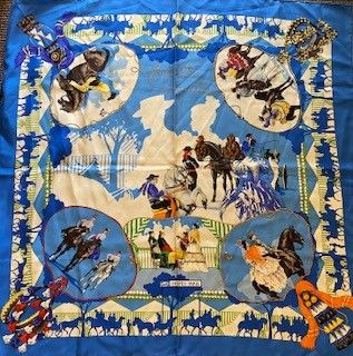 A variation of the Hermès scarf `Feria de sevilla ` first edited in 1996 by `Hubert de Watrigant`