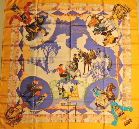 A variation of the Hermès scarf `Feria de sevilla ` first edited in 1996 by `Hubert de Watrigant`