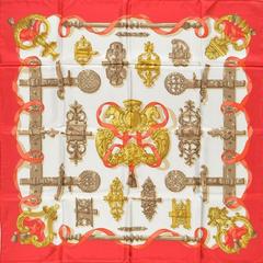 A variation of the Hermès scarf `Ferronnerie ` first edited in 1970 by `Caty Latham`