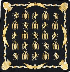 A variation of the Hermès scarf `Alliance Franco-Anglaise` first edited in 1940 by `Charles Pittner`