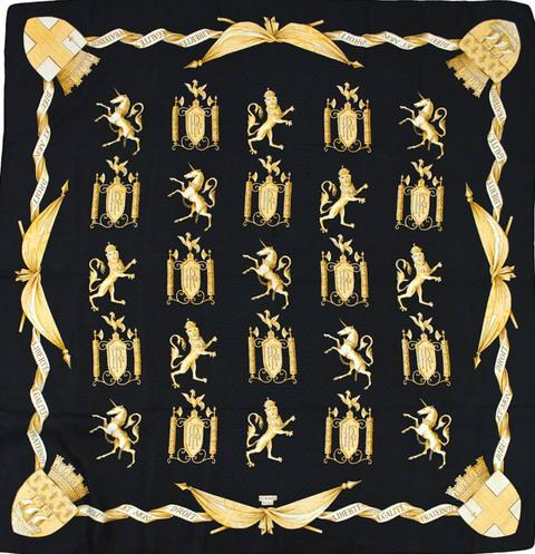 A variation of the Hermès scarf `Alliance Franco-Anglaise` first edited in 1940 by `Charles Pittner`
