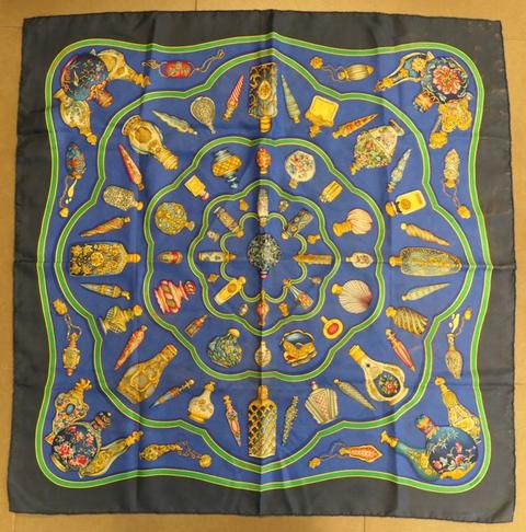 A variation of the Hermès scarf `Flacons ` first edited in 1988 by `Catherine Baschet`