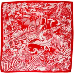 A variation of the Hermès scarf `Flamingo party tatouage` first edited in 2016 by `Laurence Bourthoumieux`