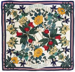 A variation of the Hermès scarf `Fleurs d'hellade ` first edited in 1992 by `Niki Goulandris`