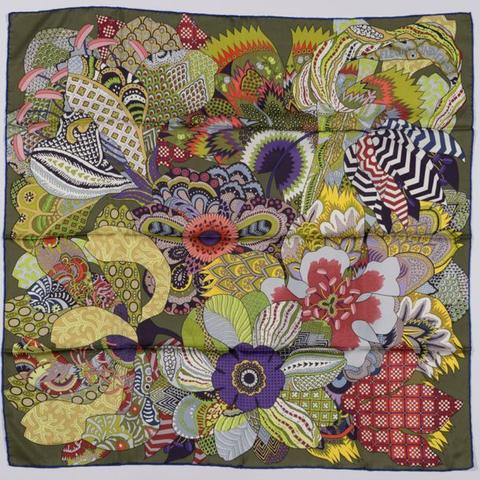 A variation of the Hermès scarf `Fleurs d'indiennes ` first edited in 2011 by `Aline Honoré`