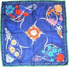 A variation of the Hermès scarf `Fleurs de l'opéra ` first edited in 1989 by `Julie Abadie`