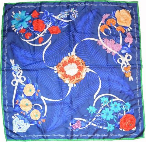 A variation of the Hermès scarf `Fleurs de l'opéra ` first edited in 1989 by `Julie Abadie`