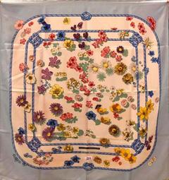 A variation of the Hermès scarf `Fleurs de montagne ` first edited in 1982 by `Caty Latham`