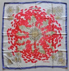 A variation of the Hermès scarf `Fleurs et carlines ` first edited in 1985 by `Vladimir Rybaltchenko`