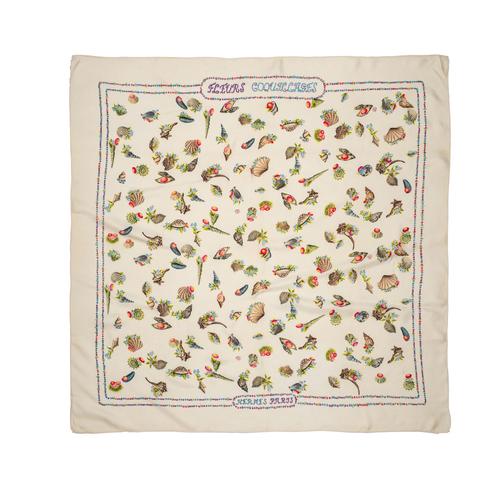 A variation of the Hermès scarf `Fleurs coquillages ` first edited in 1960 by `Anne Gavarni`