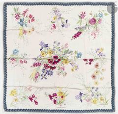 Hermès Fleurs et Galons scarf in white by Madame la Torre, 1961
