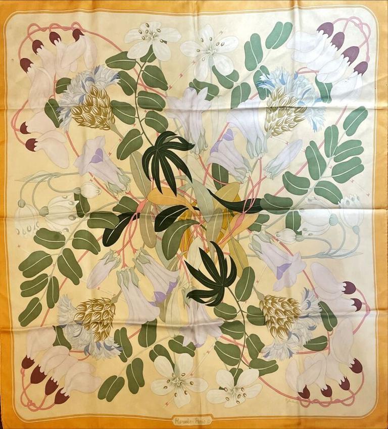 Flora graeca yellow - Hermès Scarf Details | Scarf Sage