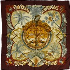 A variation of the Hermès scarf `Aloha` first edited in 2000 by `Laurence Bourthoumieux`