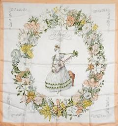 A variation of the Hermès scarf `Floréal ` first edited in 1957 by `Hugo Grygkar`