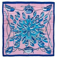 A variation of the Hermès scarf `Flotille ` first edited in 1971 by `Pierre Péron`