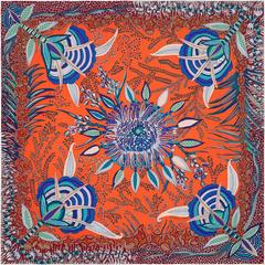 A variation of the Hermès scarf `Flowers of south africa` first edited in 2017 by `Ardmore Artists`