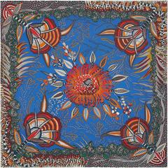 A variation of the Hermès scarf `Flowers of south africa` first edited in 2017 by `Ardmore Artists`