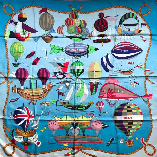 Folies du ciel blue - Hermès Scarf Details | Scarf Sage