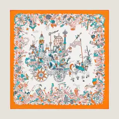 A variation of the Hermès scarf `La folle parade` first edited in 2020 by `Fanjul Claire `