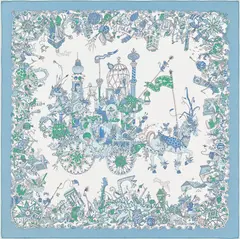 A variation of the Hermès scarf `La folle parade` first edited in 2020 by `Fanjul Claire `
