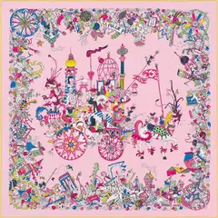 A variation of the Hermès scarf `La folle parade` first edited in 2020 by `Fanjul Claire `
