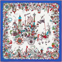 A variation of the Hermès scarf `La folle parade` first edited in 2020 by `Fanjul Claire `