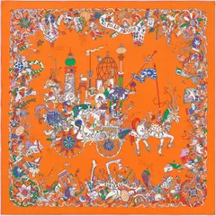 A variation of the Hermès scarf `La folle parade` first edited in 2020 by `Fanjul Claire `