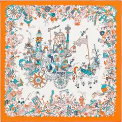 A variation of the Hermès scarf `La folle parade` first edited in 2020 by `Fanjul Claire `